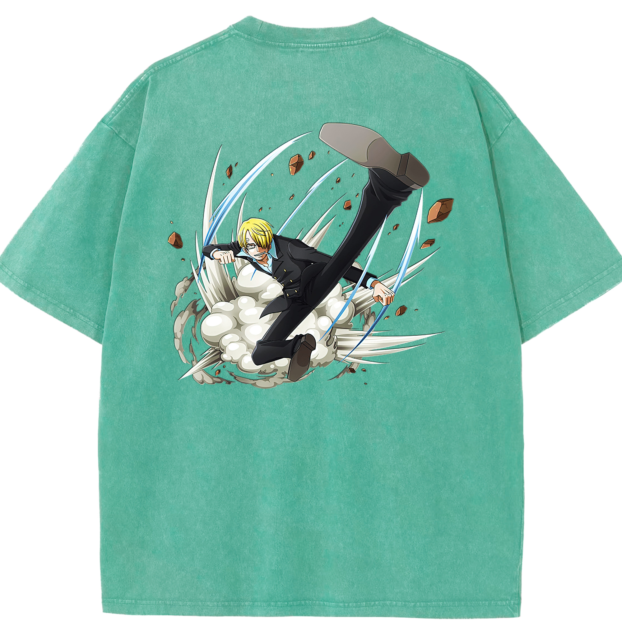 ワンピース サンジ ONE PIECE Sanji 綿100% ヴィンテージ風 半袖Tシャツ（背面プリント）